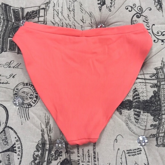 Becca Ribbed High Waist Brazilian Bikini Bottom - Picture 4 of 8
